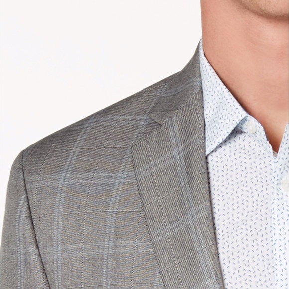 MICHAEL Michael Kors Men's Burgundy Plaid Coat - Picture 2 of 7